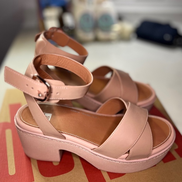 Fitflop Shoes - PILAR CROSSOVER LEATHER ANKLE-STRAP PLATFORMS SANDALS